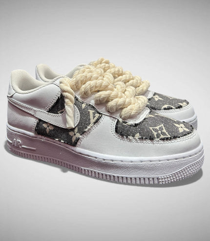 SNEAKERS NIKE AIR FORCE 1 "ROPE LACES BEIGE" MOOD L.V. JEANS CUSTOM