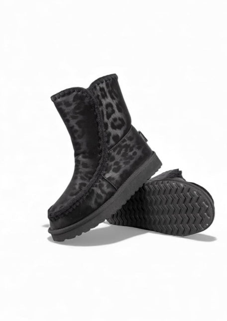 STIVALE ICON MEDIUM CON PELLICCIA MACULATO IN PELLLE DONNA