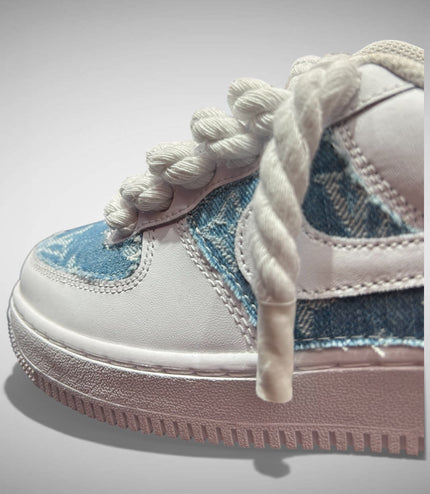 SNEAKERS NIKE AIR FORCE 1 "ROPE LACES WHITE" MOOD L.V. JEANS CUSTOM