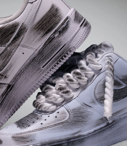 SNEAKERS NIKE AIR FORCE 1 "ROPE LACES WHITE PAINT BLACK" CUSTOM