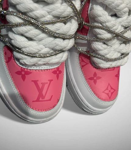 SNEAKERS NIKE AIR FORCE 1 "ROPE LACES WHITE" TRIPLE SILVER MOOD L.V. CUSTOM
