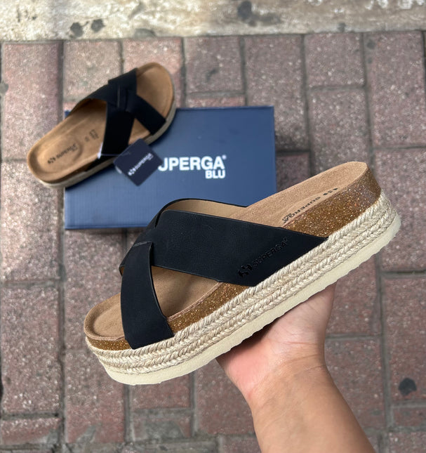 CIABATTE SUPERGA PLATFORM A INCROCIO DONNA