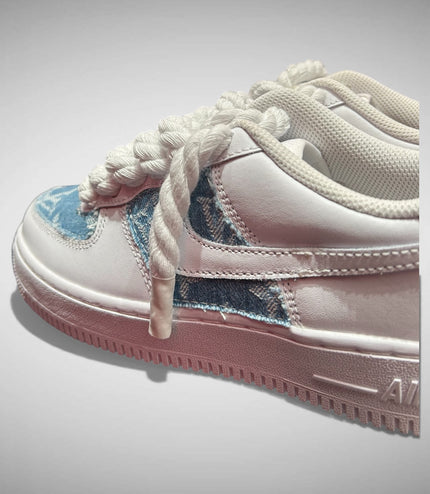 SNEAKERS NIKE AIR FORCE 1 "ROPE LACES WHITE" MOOD L.V. JEANS CUSTOM