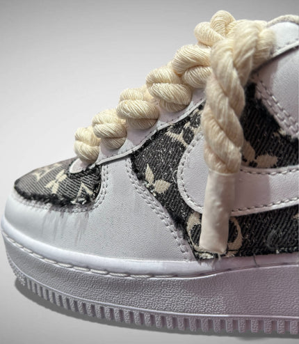 SNEAKERS NIKE AIR FORCE 1 "ROPE LACES BEIGE" MOOD L.V. JEANS CUSTOM