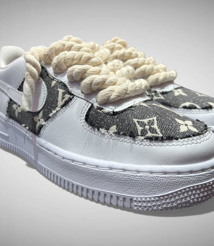 SNEAKERS NIKE AIR FORCE 1 "ROPE LACES BEIGE" MOOD L.V. JEANS CUSTOM