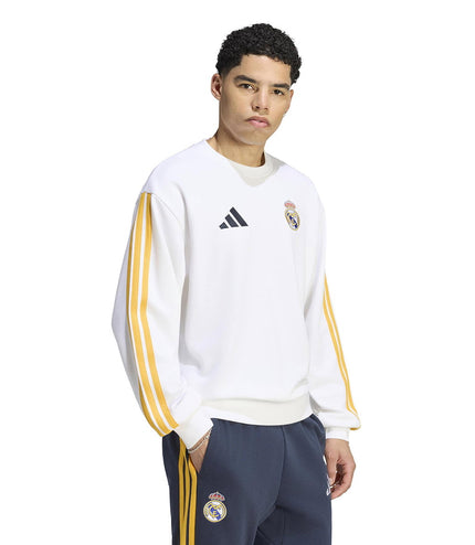 TUTA ADIDAS CLUB FELPATA REAL MADRID DNA ERKEK BEYAZ FUTBOL UOMO