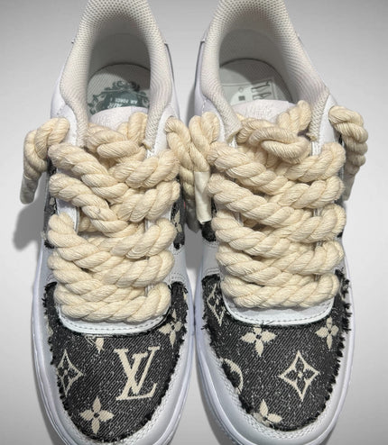 SNEAKERS NIKE AIR FORCE 1 "ROPE LACES BEIGE" MOOD L.V. JEANS CUSTOM