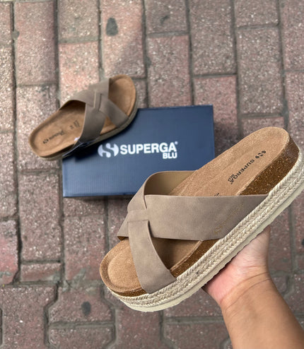 CIABATTE SUPERGA PLATFORM A INCROCIO DONNA
