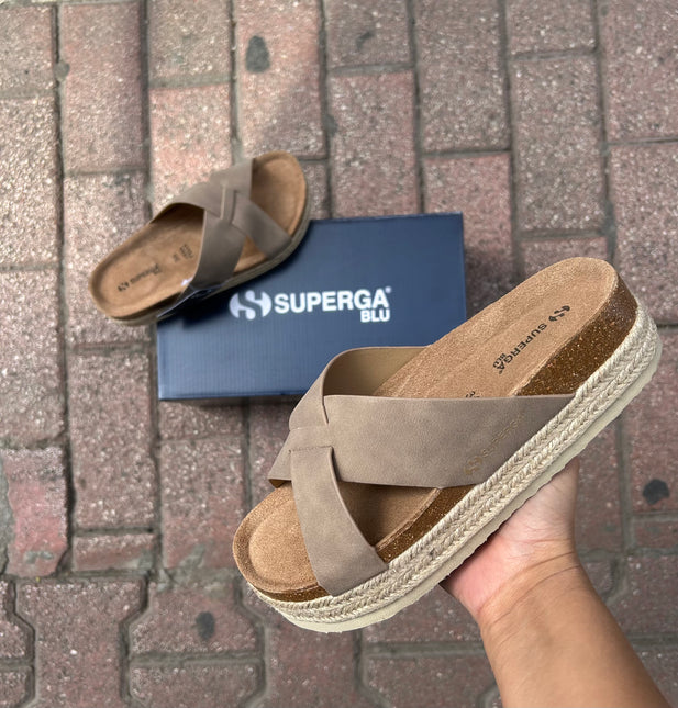 CIABATTE SUPERGA PLATFORM A INCROCIO DONNA