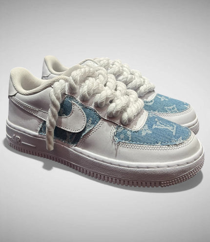 SNEAKERS NIKE AIR FORCE 1 "ROPE LACES WHITE" MOOD L.V. JEANS CUSTOM