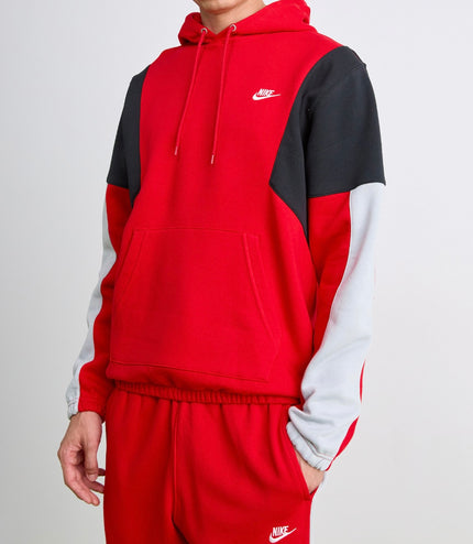 Tuta Nike uomo felpata con cappuccio Rossa/Grigia