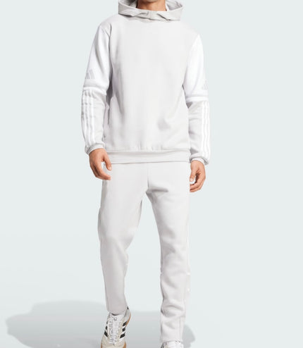 Tuta Adidas felpata con cappuccio uomo Grigia/Bianca