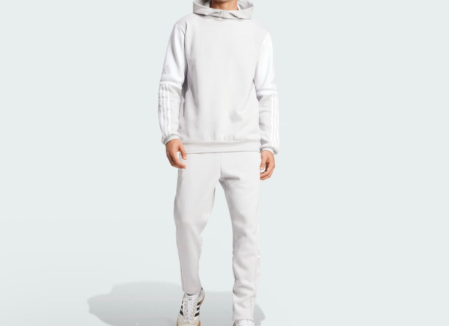 Tuta Adidas felpata con cappuccio uomo Grigia/Bianca