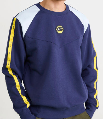 Tuta Nike uomo felpata girocollo Blù/Gialla