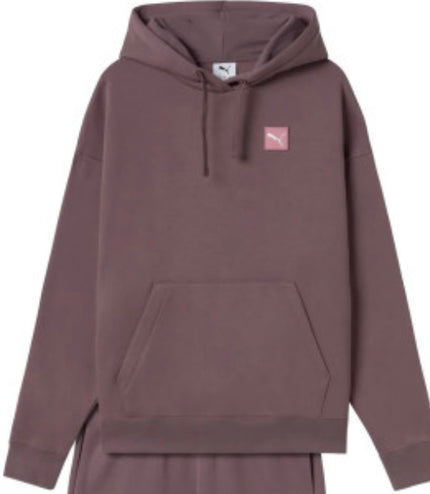 Tuta Puma donna felpata con cappuccio Viola scuro
