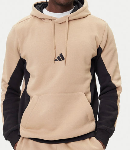 Tuta Adidas Performance uomo felpata cappuccio Beige/Nera