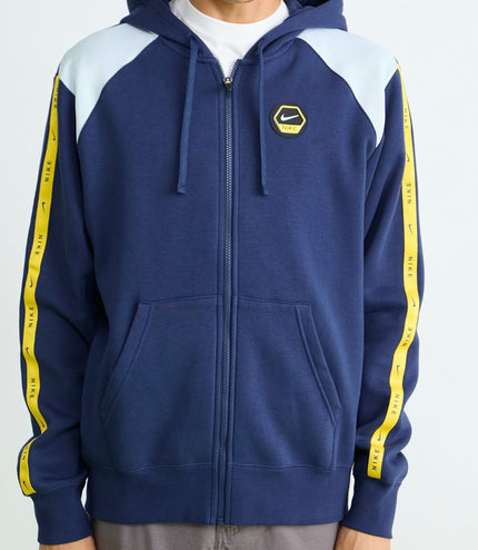 Tuta Nike uomo felpata con cappuccio Blù/Gialla