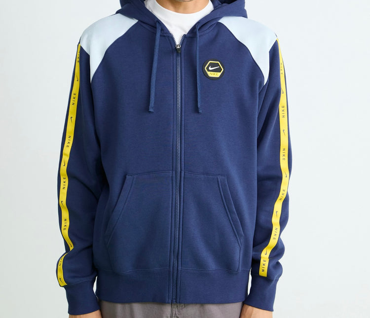 Tuta Nike uomo felpata con cappuccio Blù/Gialla