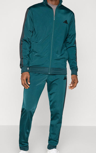 Tuta sportiva adidas basic 3 strisce Verde/Nera