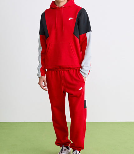 Tuta Nike uomo felpata con cappuccio Rossa/Grigia