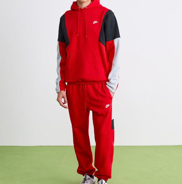 Tuta Nike uomo felpata con cappuccio Rossa/Grigia