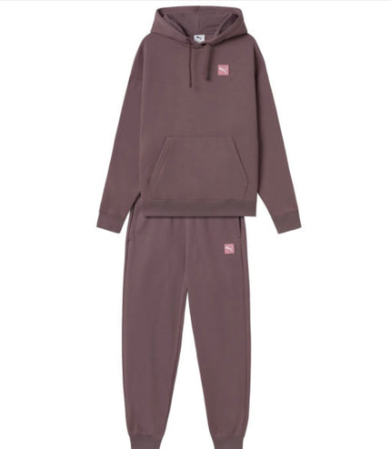 Tuta Puma donna felpata con cappuccio Viola scuro