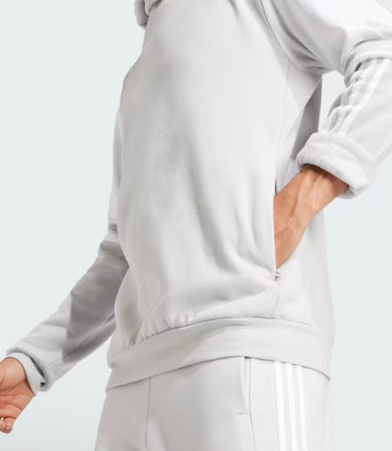 Tuta Adidas felpata con cappuccio uomo Grigia/Bianca