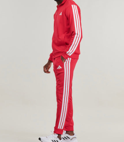 Tuta sportiva adidas basic 3 strisce Rossa/Bianca