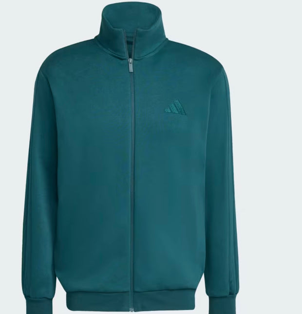 Tuta Adidas uomo felpata con zip Verde