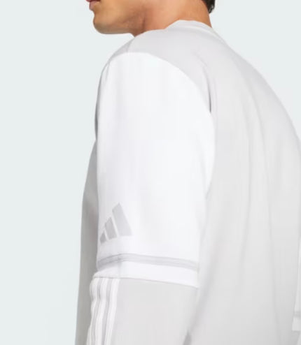 Tuta Adidas girocollo felpata uomo Grigia/Bianca