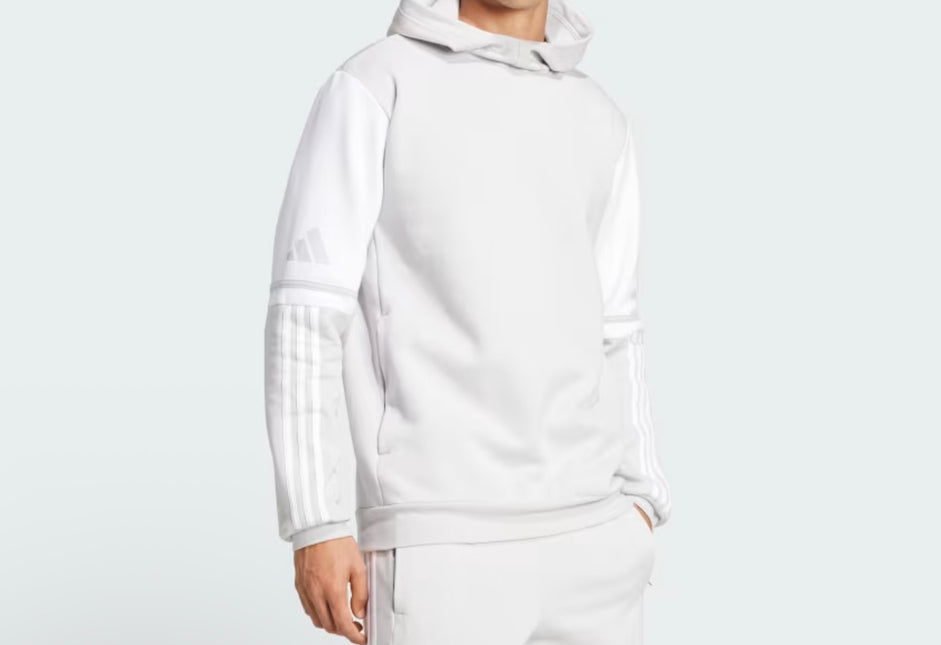 Tuta Adidas felpata con cappuccio uomo Grigia/Bianca
