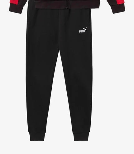 Tuta Puma uomo felpata con zip Nera/Rossa