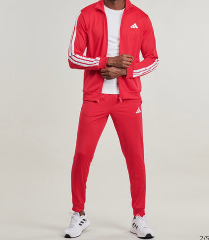 Tuta sportiva adidas basic 3 strisce Rossa/Bianca
