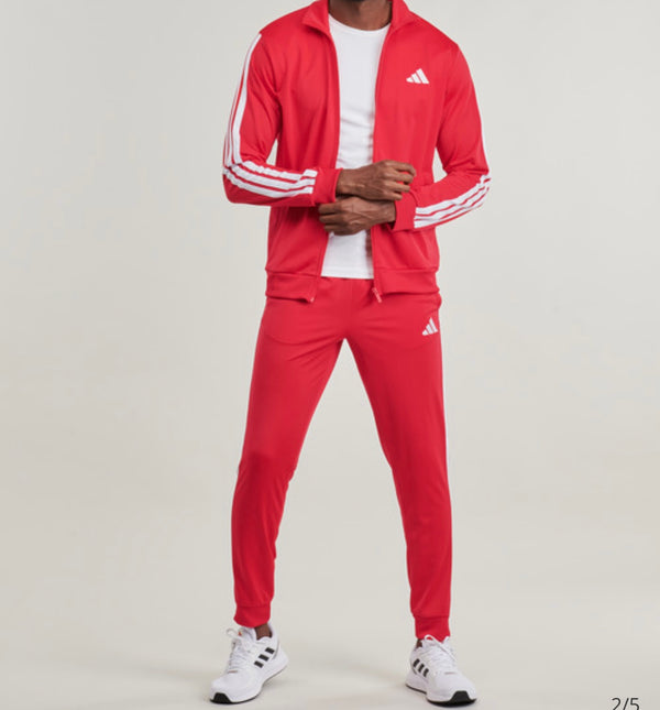 Tuta sportiva adidas basic 3 strisce Rossa/Bianca