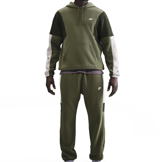 Tuta Nike uomo felpata con cappuccio Verde/Grigia