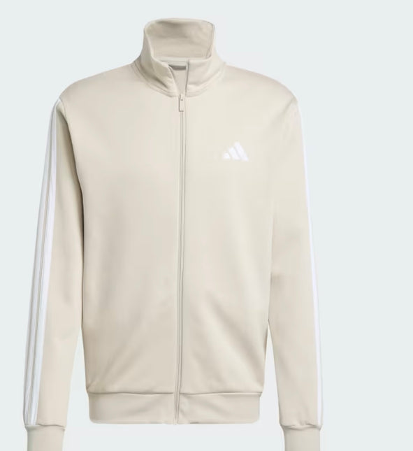 Tuta Adidas felpata con zip Beige/Bianca