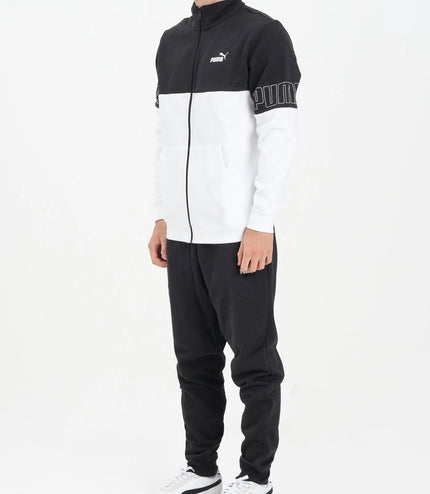 Tuta Puma uomo felpata con zip Nera/Bianca