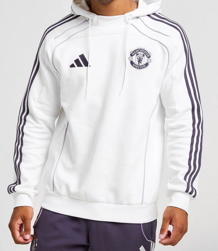 Tuta Adidas felpata uomo Manchester United Bianca/ Viola