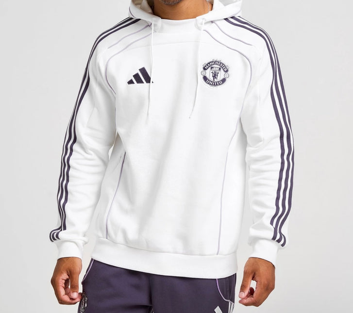 Tuta Adidas felpata uomo Manchester United Bianca/ Viola