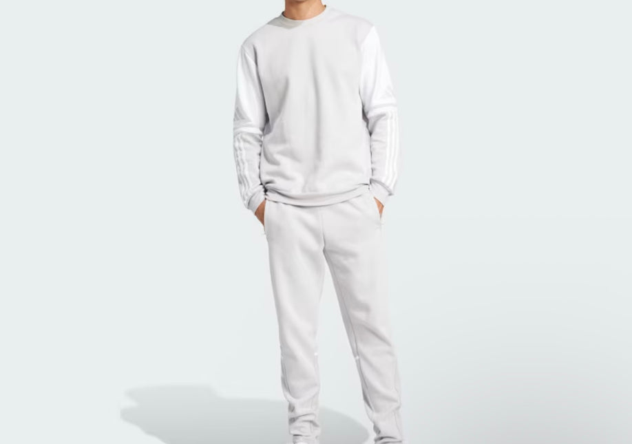 Tuta Adidas girocollo felpata uomo Grigia/Bianca