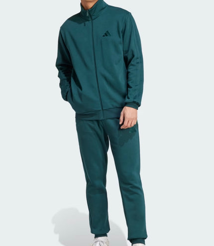 Tuta Adidas uomo felpata con zip Verde