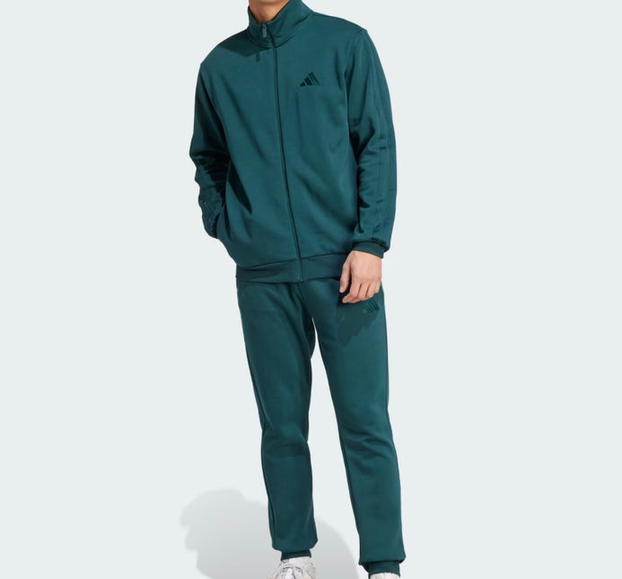 Tuta Adidas uomo felpata con zip Verde