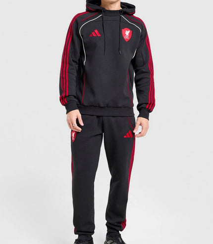 Tuta Adidas performance con cappuccio Liverpool Nera/Rossa