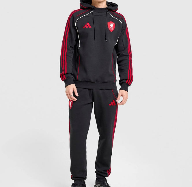Tuta Adidas performance con cappuccio Liverpool Nera/Rossa