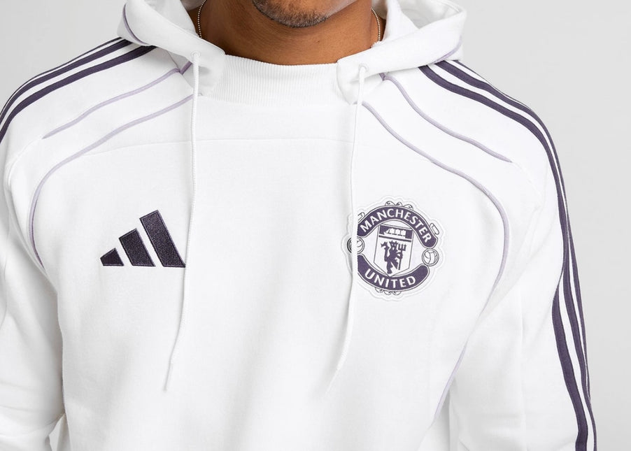 Tuta Adidas felpata uomo Manchester United Bianca/ Viola